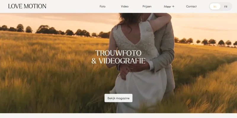 Screenshot van de website van Lovemotion